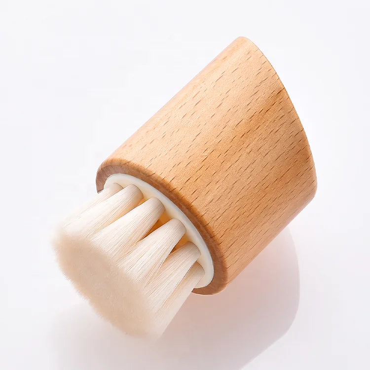 Custom Logo Private Label Makeup Face Clean Tool Single Bamboo Manicure Cleaning Nail Brush with Handle