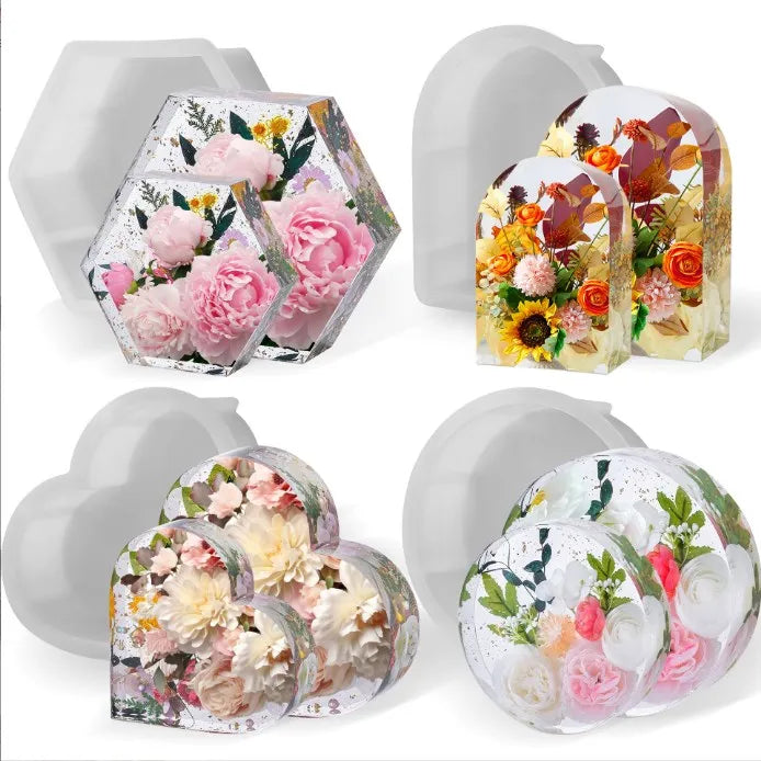 J-236 Big Flower Arch House Heart Various Shapes Silicone Moulds Diy Crystal Drip Homemade Crystal Gel Ornaments Silicone Molds