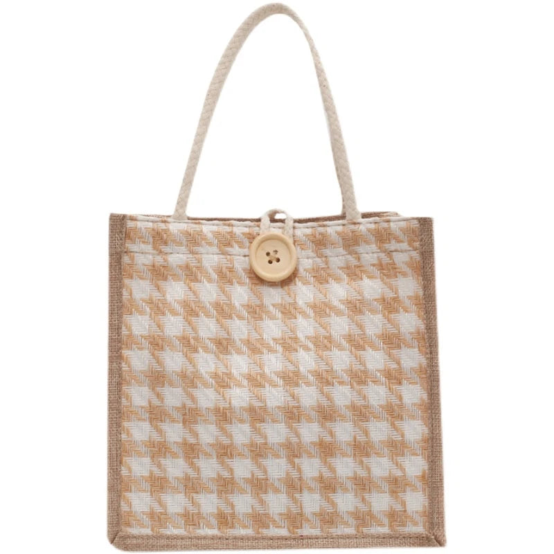 Wholesale Eco-Friendly Hessian Hemp Jute Burlap Beach Tote Bag with Handle for Grocery Shopping and Linen Lovers