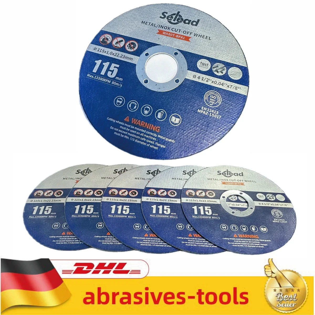 DE Warehouse 25PCS 4-1/2" Cut Off Wheel Ultra Thin Angle Grinder Cutting Discs for Metal & Stainless Steel-1mm Thick 7/8" Arbor