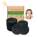 3.15" Round Reusable Bamboo Charcoal Facial Cleansing Pads Chemical Free Soft Eco Vegan Makeup Remover Pads