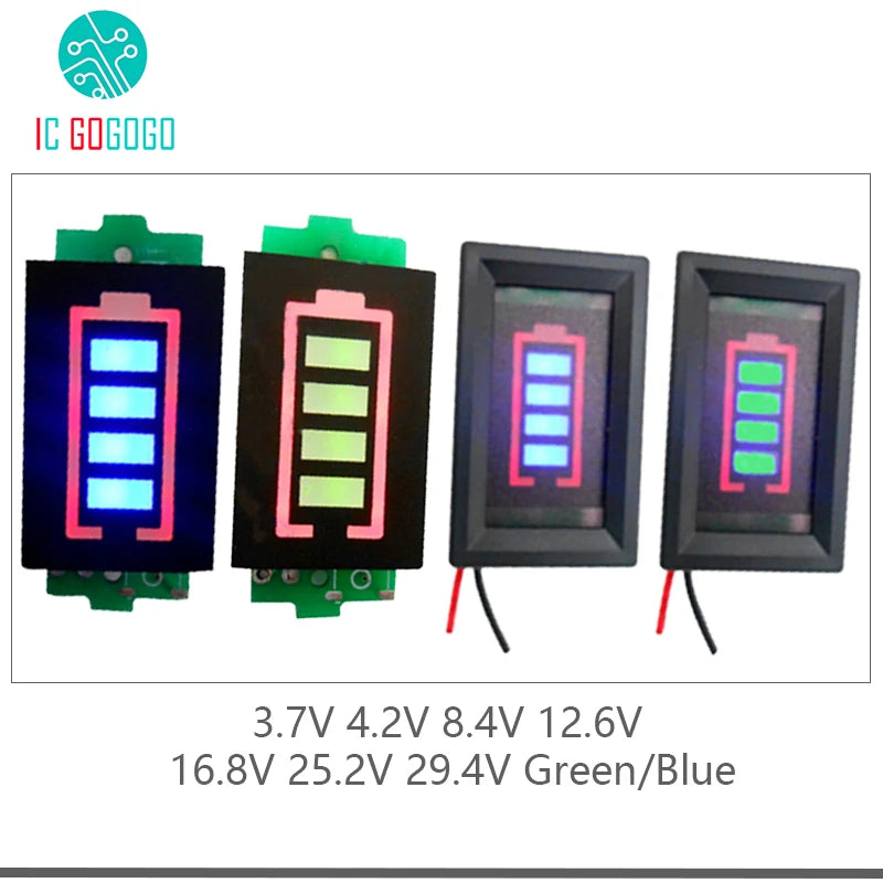 1S 2S 3S 4S 6S 7S Lithium Battery Capacity Indicator Meter Tester Display Li-ion 4.2V 8.4V 12.6V 16.8V 25.2V 29.4V Power Level