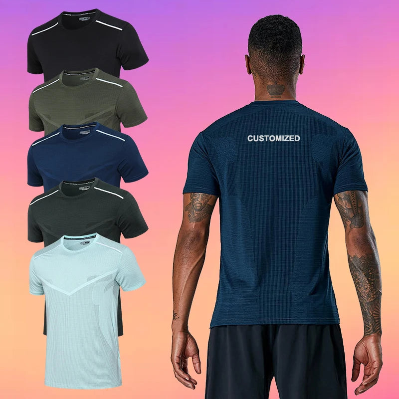 Wholesale Custom Logo Blank T Shirts Compressed Quick Dry Activewear Gym Workout Run T-shirts for Men T Shirt