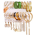 Rinhoo Pearl  Print Dangle Earrings Set  Gold Color Hoop Earrings for Women Butterfly Twist Earrings Jewelry