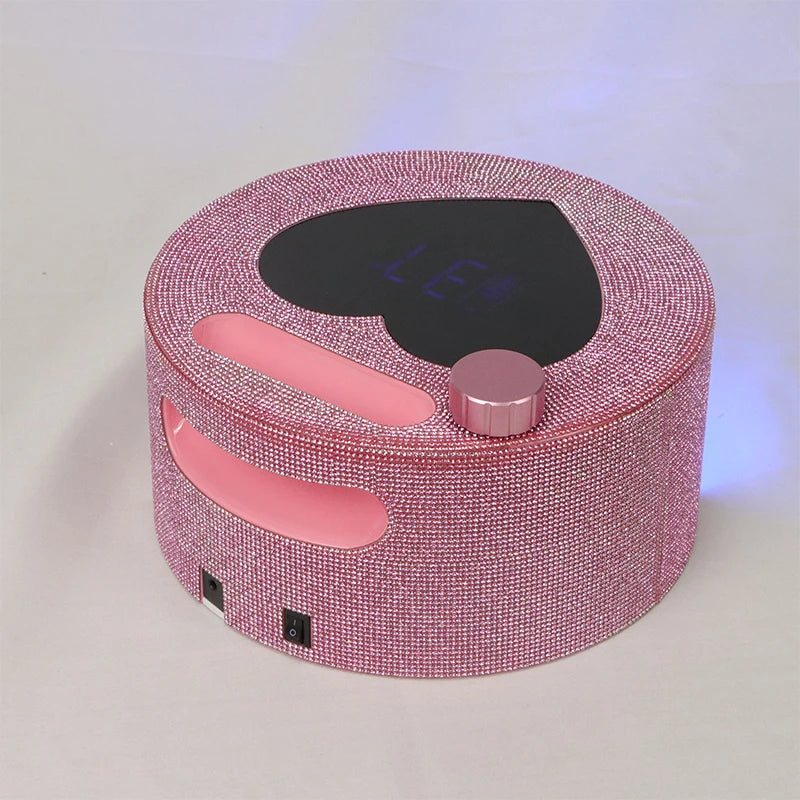 Round Shape Wireless Charge Large Space Nail Lamp Diamonds Nail Dryer Red Light Art Lamp
