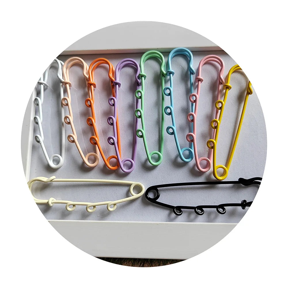 100pcs Lot Colorful Safety Brooch Pins Blank Base Brooch Pins with 3holes Rings Jewelry Pin Making Supplies & Accessories