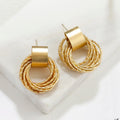 Hot Sale Fashion Gold Round Alloy Earring Unique Statement Drop Earrings Wedding for Women