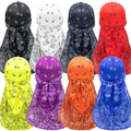 Hip Hop Unisex Do Du Doo Rags Cap Headwraps Long Tail Paisley Bandana Silky Durag for Men Women Silk 360 Wave