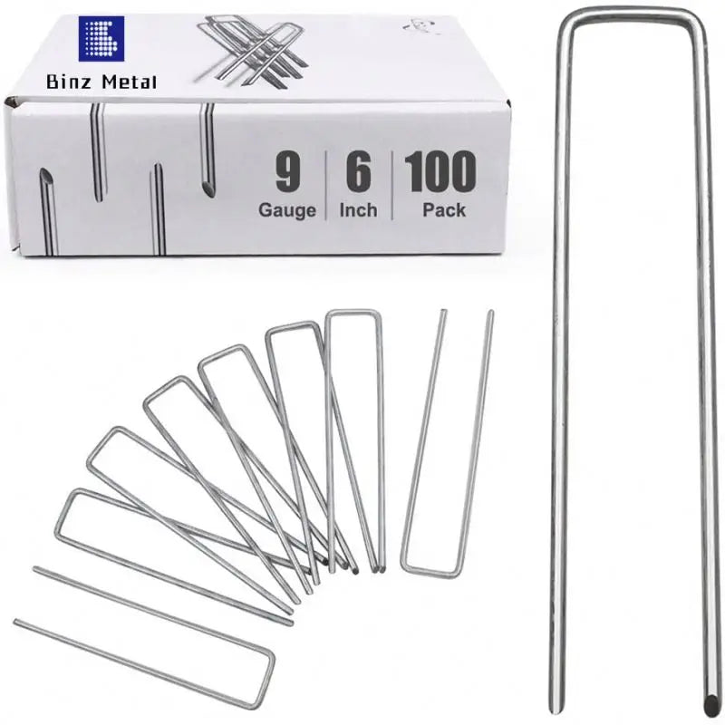 Galvanized Garden Landscape Staples Stakes Pins for Drip Tape Pipe Hose Weed Barrier Fabric Ground Cover