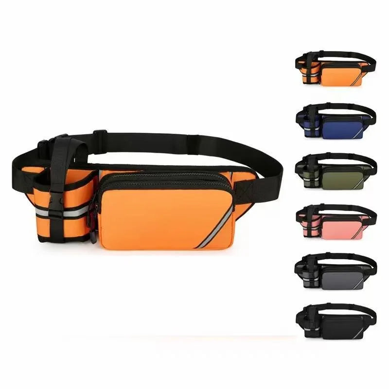 Oxford Zipper Waterproof Reflective Barrel-shaped Unisex Waist Chest Bag Outdoor Sports Construction Site Work Shoulder Gym