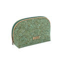 Customized Green Color Cork Half Moon Shape Cute Small Cosmetic Bag Eco Friendly Recycled Cork Cosmetic Toiletry Makeup Pouch