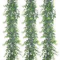 F39 Hot INS 9ft Artificial Eucalyptus Greenery Hanging Wall Decor Plastic Green Plant Leaf Vines Eucalyptus Garland for Garden