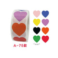 500pcs Round Adhesive Stickerpaper Roll Cute Red Heart Sticker for Kids