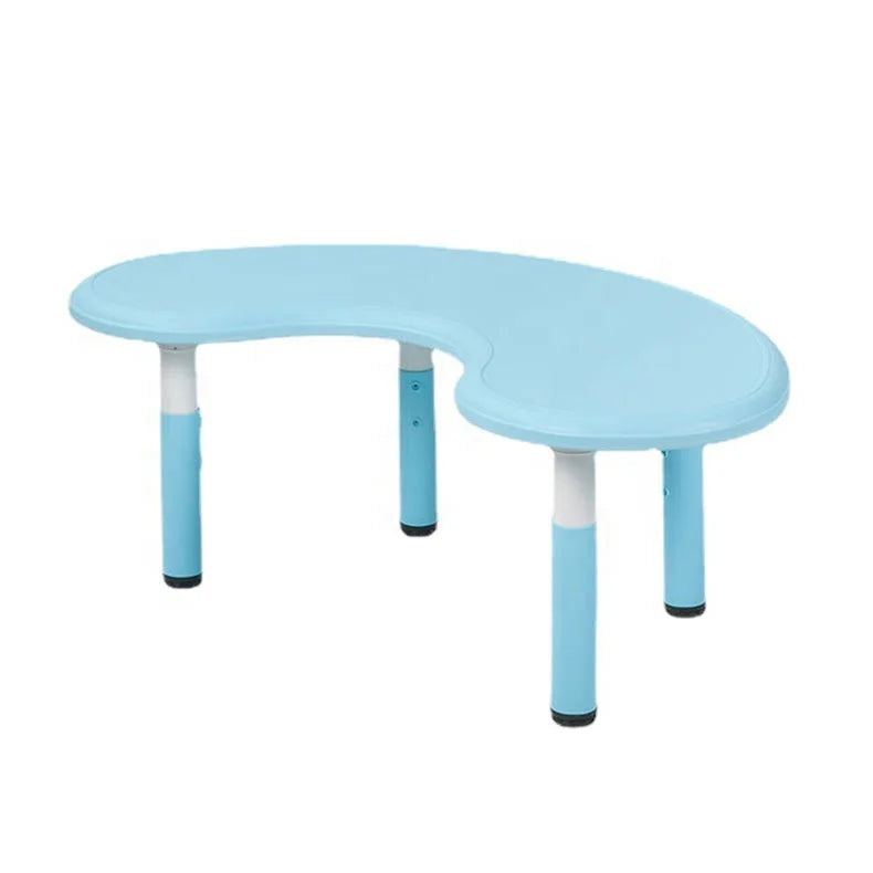 Half Round Moon Shape Children Plastic Play Table for Preschool Nursery School Kids Party Furniture