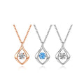 925 Sterling Silver Dancing Diamond Zircon Pendant Necklace Heart Shape Pearl Rhodium Plated Wedding Parties Gold Gifts