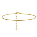 RINNTIN SA23 Wholesale Foot Jewelry 925 Sterling Silver Ankle Bracelet for Women 14K Gold Plated Ancle 1mm Snake Chain Anklets