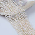 Zhuji 2.5-3mm White Potato Shape Natural Freshwater Pearl Stand for Making Women Necklace