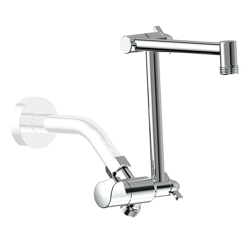 American Solid Brass Shower Head Extension Arm Height & Angle Adjustable 3-way Diverter Extend Freedomly Foldable Shower Arm