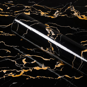 UDK Factory Supply Cheap Price Wallpaper Black Gold Marble for Home Decor Waterproof for Table Furniture Renovation