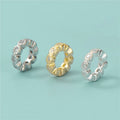 4mm 6mm 8mm Shiny 925 Silver Sterling  CZ Diamond Micro Insert Round Flower Shape Spacer Beads Charm for Jewelry Making