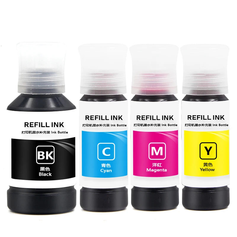 Ocbestjet 4 Colors 003 Refill Dye Ink for Epson L1110 3100 3101 3110 3150 5190 Printer