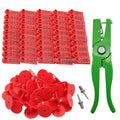PE Sheep Ear Tag Farm Equipment Sheep Red Ear Tag 001-100 Numbers Cattle Goat Ear Tag