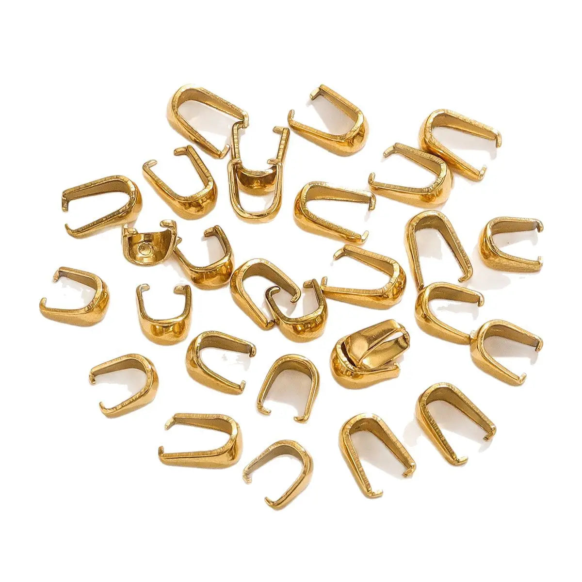 Stainless Steel Pendant Necklace Clasp Melon Seeds Buckle Pendant Connectors Pinch Clip Bail for DIY Jewelry Making Findings
