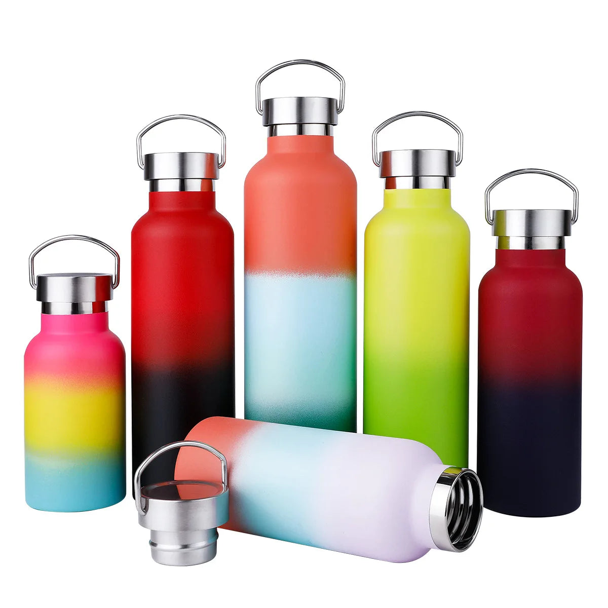 BSBH Colorful Stainless Steel Sports Camping Travel Drinking Water Bottle With Handle