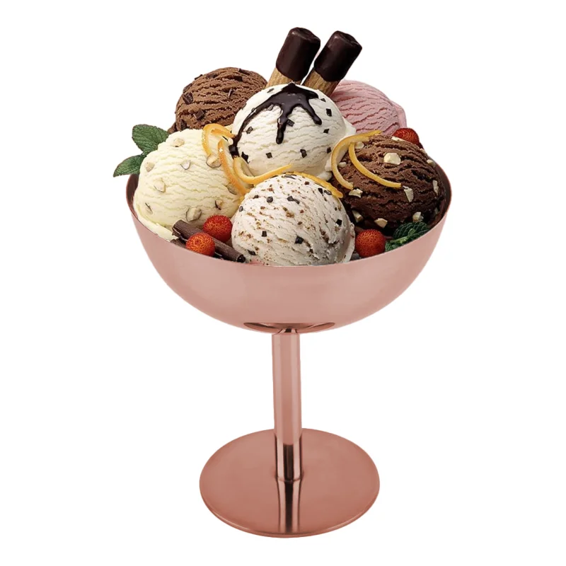 304 Stainless Steel Rose Gold Ice Cream Cup Bowl Easy to Clean and Easy to Store Suitable for Family Restaurants