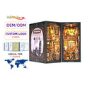 Hamaileon YM02 Book Nook Library DIY 3D Wooden Puzzle Bookend Kit For Dollhouse Bookshelf Insert Film Darkroom