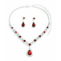 QIUHAN Gift Woman Set New Style Crystal Necklace Earrings Jewelry Set Fashion Jewelry Sets