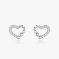 Ailmay Real 925 Sterling Silver Charm Dazzling Heart Studs Earrings for Women Girl Dazzling Statement Hypoallergenic Jewelry