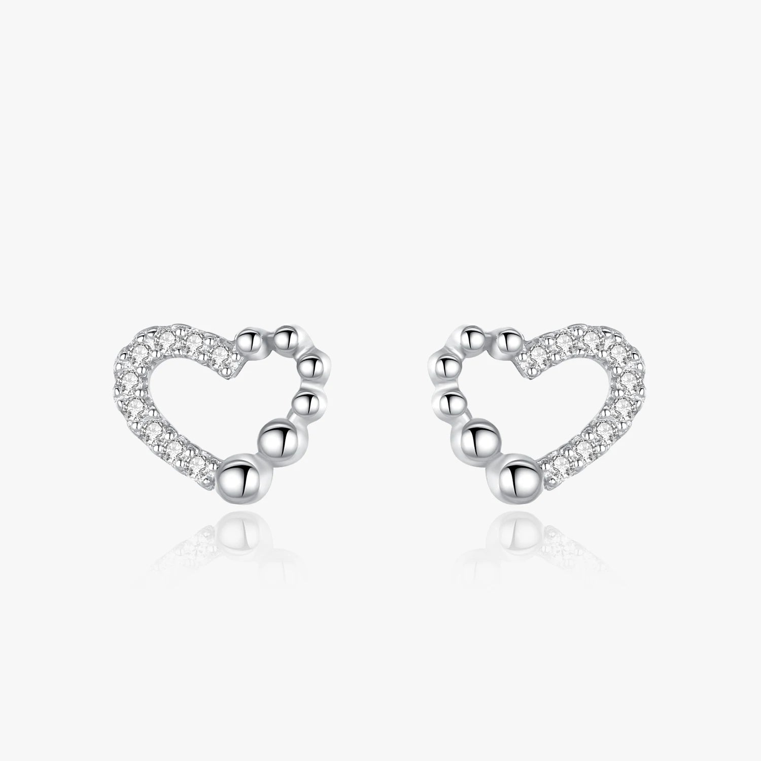 Ailmay Real 925 Sterling Silver Charm Dazzling Heart Studs Earrings for Women Girl Dazzling Statement Hypoallergenic Jewelry