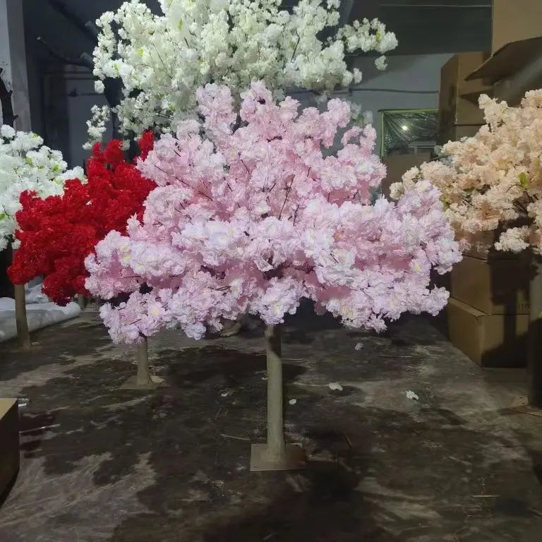 S0212 Wedding Decoration 4ft 5ft Sakura Flower Tree Japanese Flower Decor Pink Red Artificial Cherry Blossom Tree