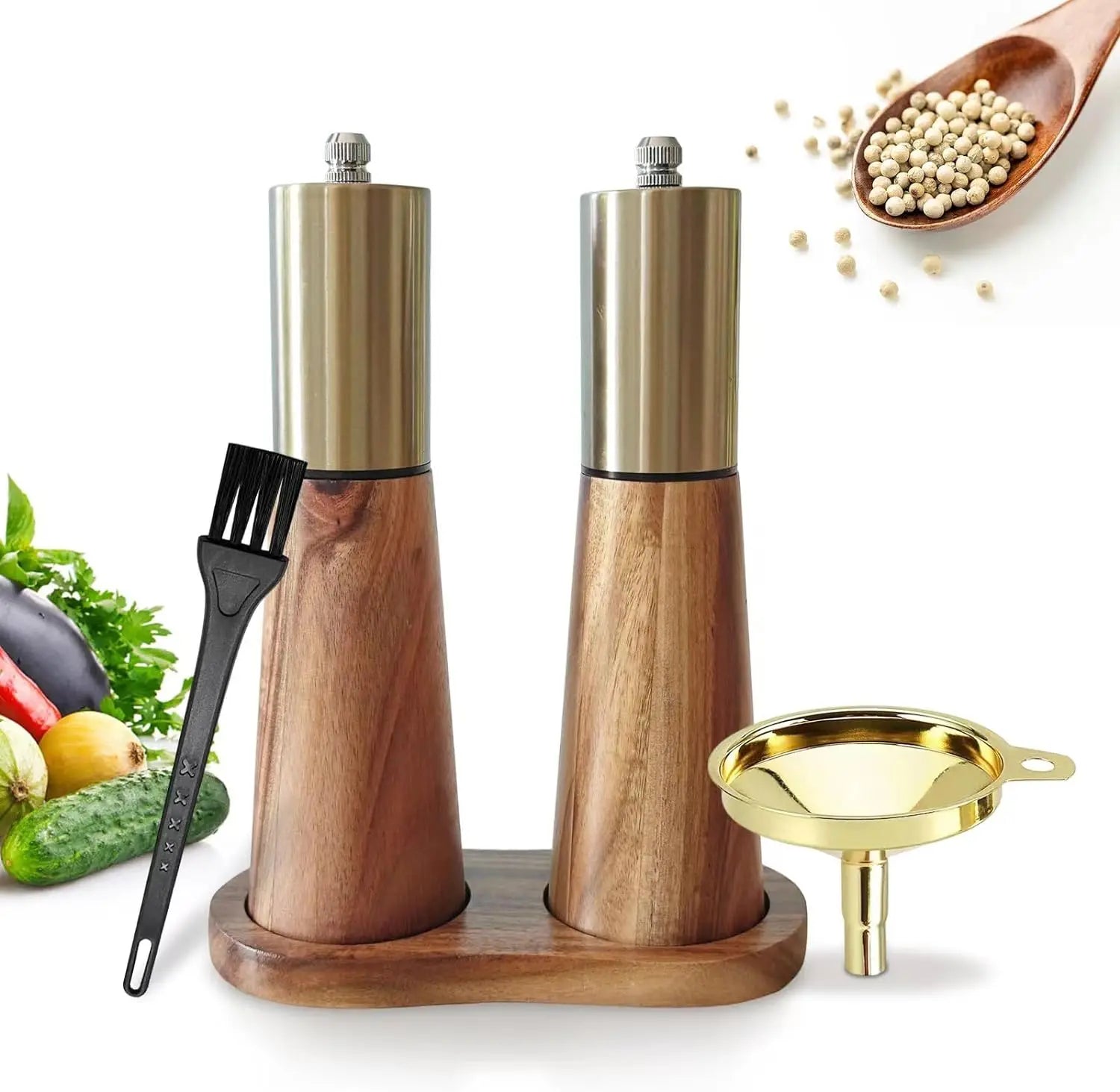 Wooden Pepper Mill or Salt Mill Wood Pepper Grinder with Ceramic Rotor