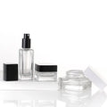 Customized Color Logo Printing 40 100 120 Ml Custom Skincare Packaging Set Glass Body Lotion Serum Bottles with Pump Dropper