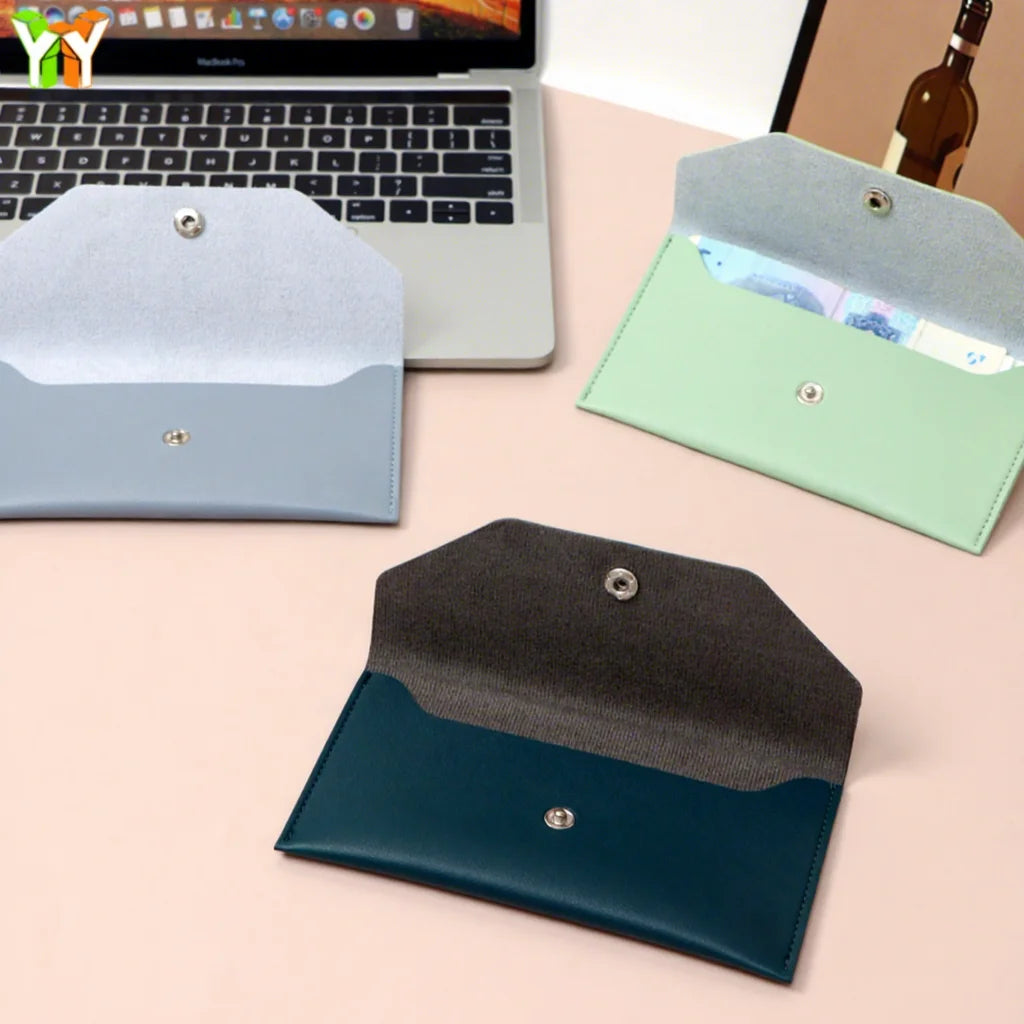 PU Leather Cash Envelope Wallet Reusable Budget Money Envelope Bag for Men and Women