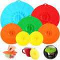 Nontoxic Reusable Heat-Resistant Silicone Lids Microwave Splatter Cover 5 Sizes Food Suction Lids for Cups Bowls Plates Pots