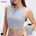Janya Modal Sleeveless Built-in Bra Pads Fitness Sports Tops Breathable Running Vest Hold Tight Cropped Yoga Tank Top for Women