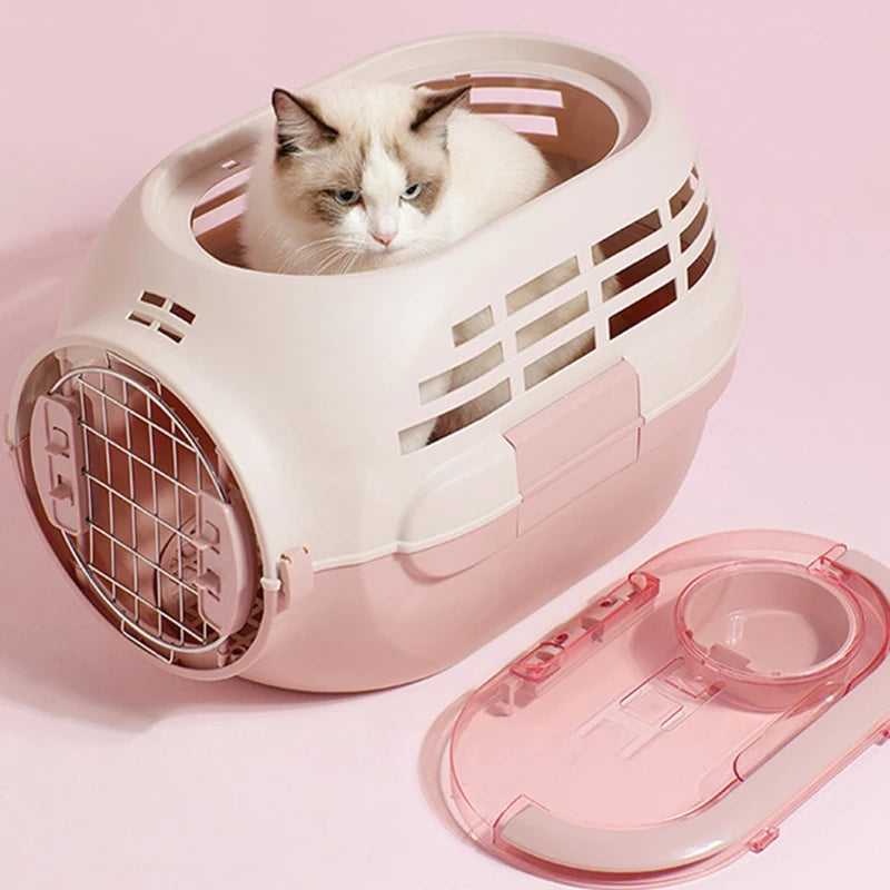 Sanan Pet Suitcase Cat Air Box Car Transport Cage and Portable Outdoor Pet Travel Crate