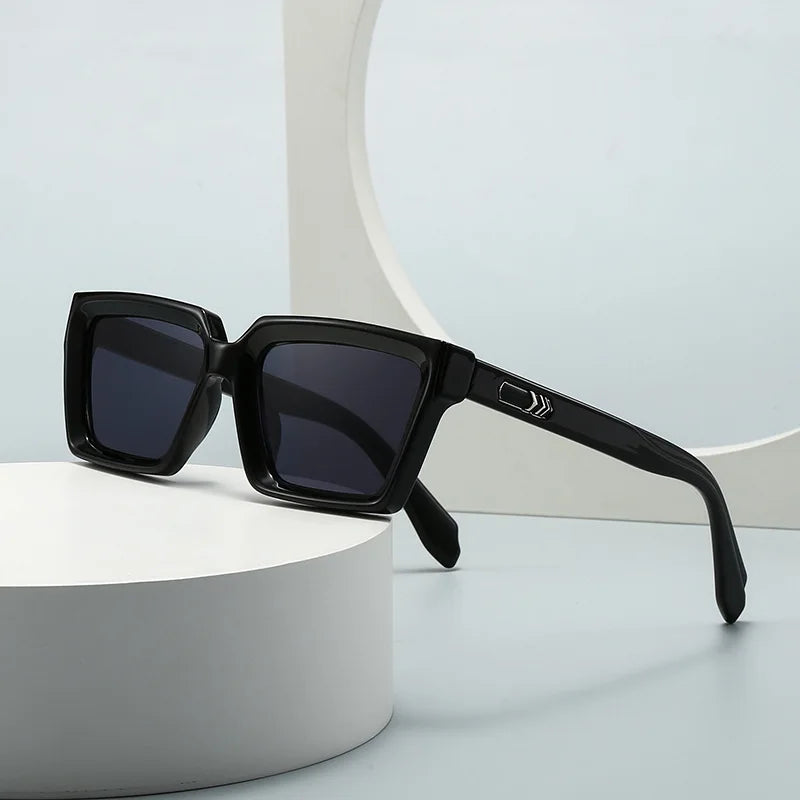 DOISYER Custom Logo UV400 Unisex Sunglasses Vintage Square Plastic Frame Sun Glasses for Women and Men Rectangle Style