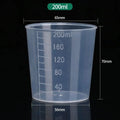 Custom Logo Kitchen Reusable PP Measuring Cup Scientific Plastic Graduated Beaker Transparent 200ml Measuring Cup