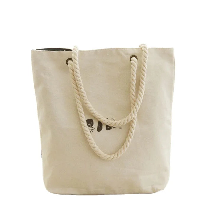 New Product Custom Plain Large Luxury Canvas Shopping Zipper Shoulder Bag Tote Bag
