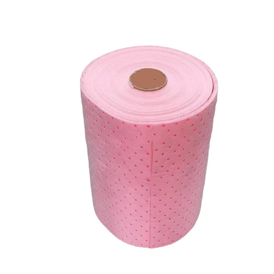 Light-Weight Pink Sorbent Roll Hazmat Mat for Chemical Plant Environment-friendly Chemic Absorb Mat From Supplier