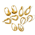Fashion 18K Gold Plated Hollow Out Heart Hoop Earrings Waterproof Irregular Geometric Stud Earrings for Women