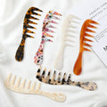 DOWELL Hot Selling Fashion Marbling Pattern Wide Tooth Acetate Comb for Women