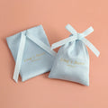 Custom Logo 12x16cm Light Blue Soft Fabric Pouch Watch Holder for Jewelry Packaging Container