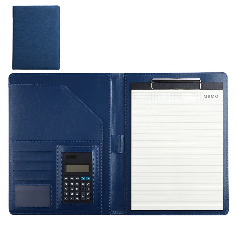 A4 Multi-functional Folder Business Office Meeting Manager With Calculator Contract Notebook File Folder Can Print logo