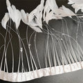 White Stripe White Rooster Hair Accessory Feather Plume Tassel for Women Hat and Costume Decoration Party Hair Accessory