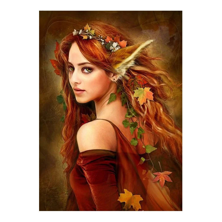 Figure & Portrait Paintings Diamond Art Kits Fox Girl Diamond Embroidery Handicrafts Full Square Round Resin Drills 4Y482